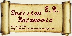 Budislav Matanović vizit kartica